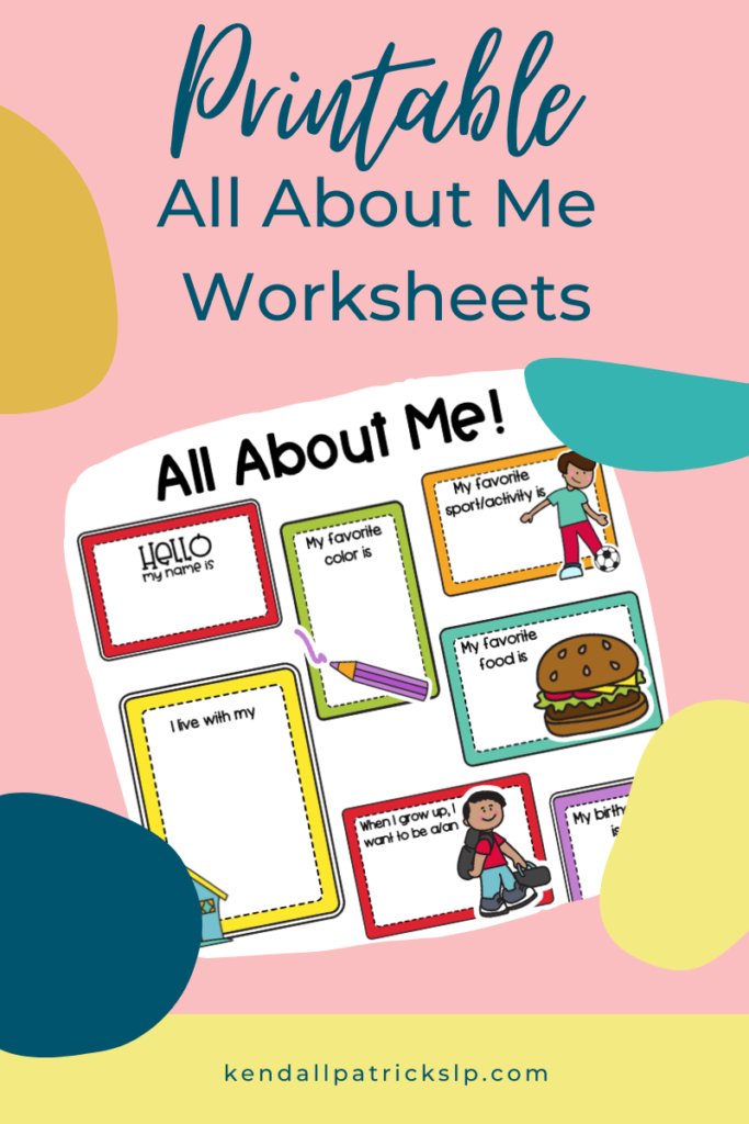 an example of the all about me worksheets available for free in my store