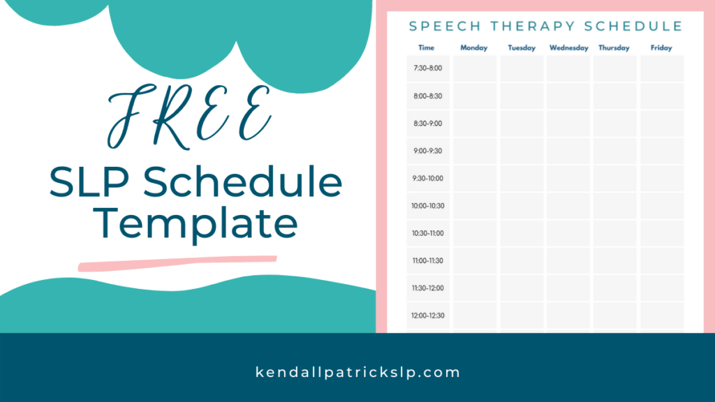 visual of a free slp schedule template