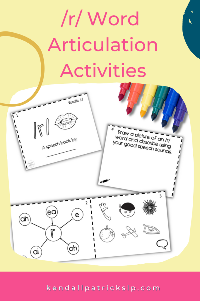 examples of articulation r word activities - foldable activities