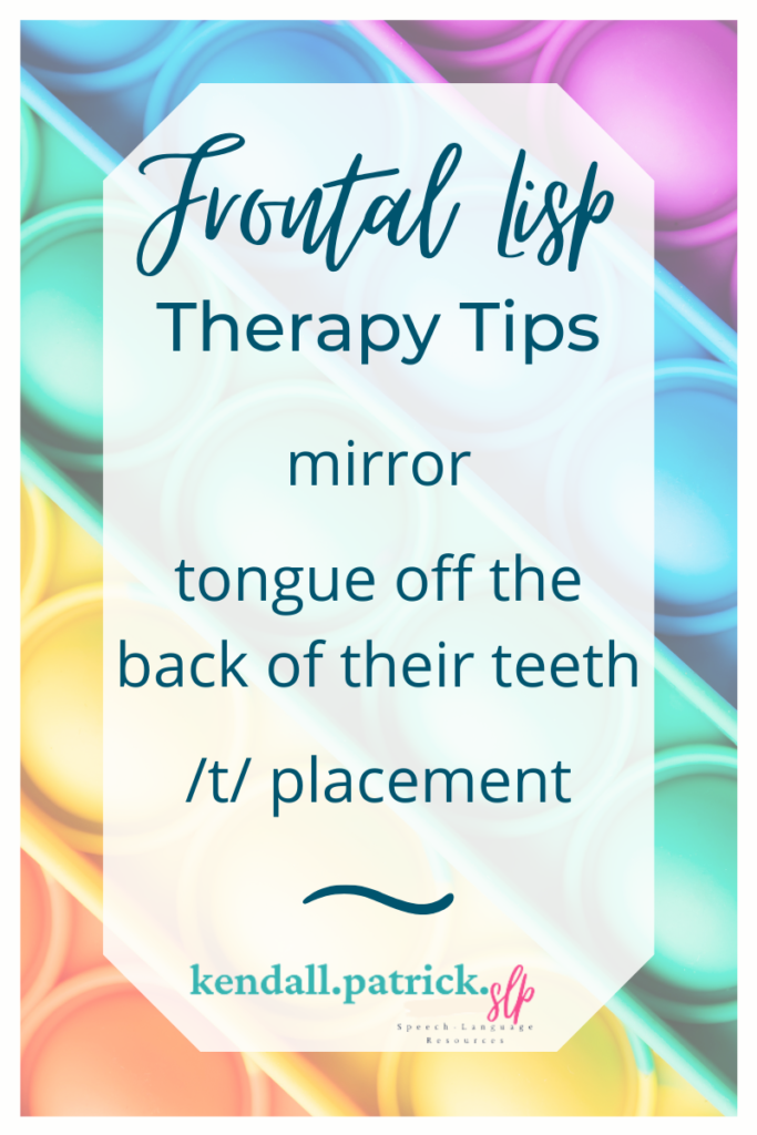 speech therapy frontal lisp tips listed in front of popper picture