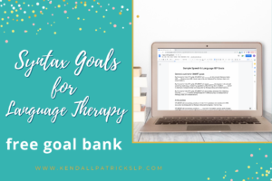 written expression speech therapy goals